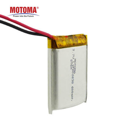 PCM과 연결관을 가진 3.7v 600mAh 장난감 재충전 전지